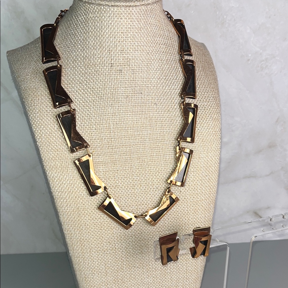 Vintage Renoir Geometric Necklace & Earrings